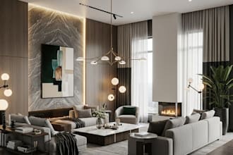 render mockup interior, apartment layout, realistic house cgi, living room ideas