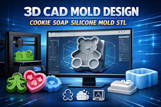 design 3d cad mold for silicone cookie soap plastic mold stl file
