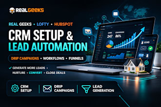 real geeks website CRM drip campaigns lead generation lofty CRM hubspot