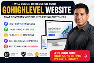 be gohighlevel expert, create gohighlevel website, ghl sales funnel landing page