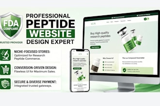 design peptide website, woocommerce store and peptide ecommerce