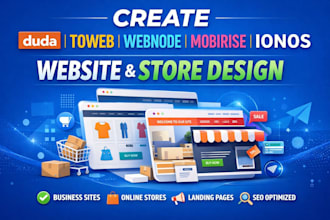 create duda toweb webnode mobirise ionos website builder website store design