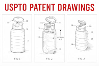create patent drawing, wipo, utitlity or design patent, and technical line art