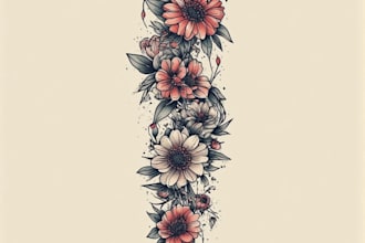 create sleeve tattoo design in geometric style