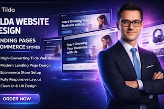 design tilda website, tilda landing page design and tilda ecommerce website