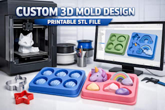design your stl file 3d cad model for cookie soap silicone mold