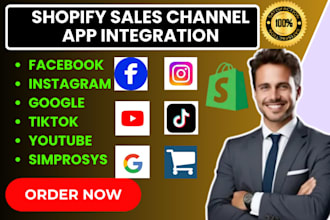 setup shopify store sales channel facebook instagram google youtube simprosys