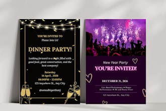 design elegant wedding and party invitation card or flyer