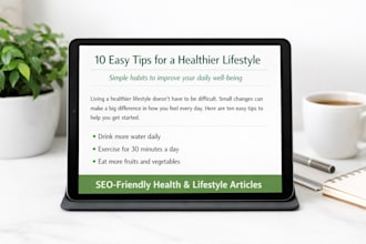 write SEO blog articles on health, fitness and lifestyle