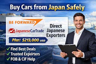 help you buy cars from beforward, japanesecartrade, and direct japanese exporter