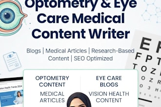 write professional optometry and ophthalmology medical content