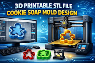 create 3d printable stl file for silicone soap cookie mold cad