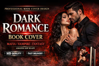 design eye catching dark romance book cover for fantasy novels, mafia or vampire