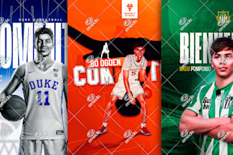 design sports commitment poster, offered, call up, signing graphics for athletes