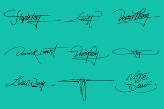 design luxury handwritten artistic signature logo or autograph