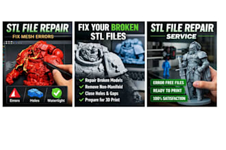 do stl file repair, fix broken stl files, edit and prepare files for 3d printing
