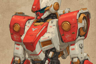 do mecha robot gundam illustrations
