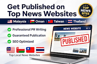 do malay, oman, taiwan, thai PR articles writing and distribution in top website