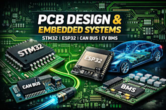 design multilayer pcb ev and bms circuits embedded system can bus stm32, esp32