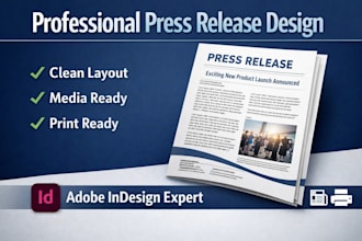 design a professional PR in adobe indesign for media and PR distribution