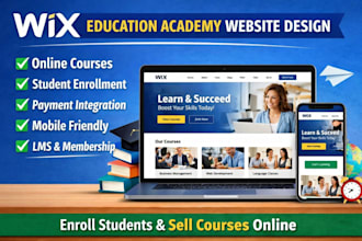 create wix website for education academy courses and student enrollment