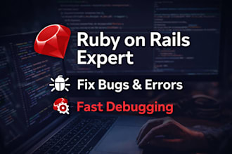 debug and fix ruby on rails bugs, API and database errors