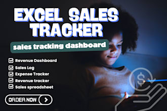 create automated excel sales tracker, revenue dashboard sales log spreadsheet