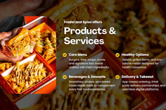 build a pitch deck for food vendor startup, restaurant chain, and local cuisine