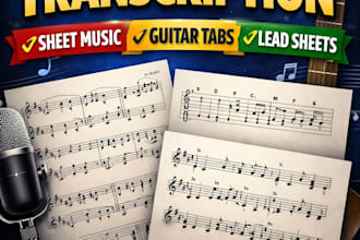 transcribe any song into accurate sheet music or guitar tabs