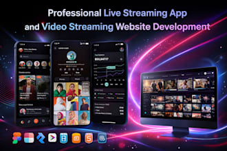 develop live streaming app music streaming app video app live streaming website