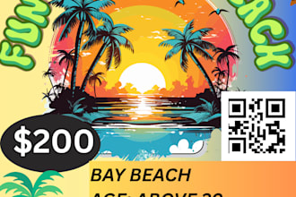design a vibrant retro event flyer for your summer party