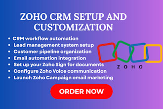 set up your zoho sign, voice, campaign, socials, forms, backstage, sites, survey