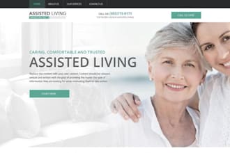 build squarespace home care website independent living assisted living website