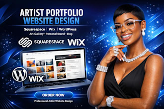 squarespace wix artist art gallery personal brand portfolio blog website design