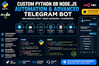 custom python or nodejs automation advanced telegram bot n8n workflow setup