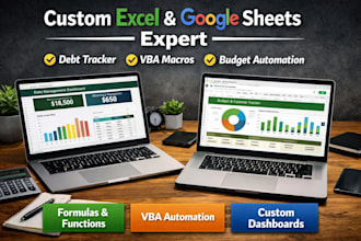 do custom excel google sheets formulas, vba macros and debt management training
