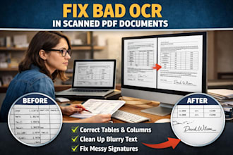 fix bad ocr tables, columns, and signatures in scanned pdfs