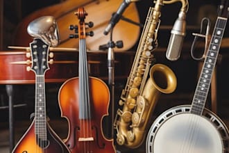 record mandolin violin fiddle harmonica saxophone and banjo for your track