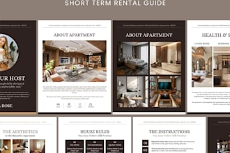 design a professional airbnb welcome book for your guests