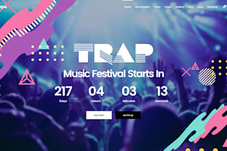 create music festival concert website design