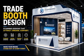 do trade show booth design exhibition stand backdrop banner 3d booth design