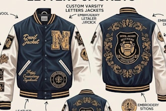 design 3d varsity jacket, letterman jacket and bomber jacket streetwear mockups