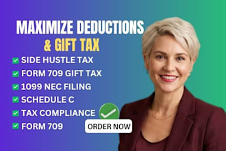 prepare schedule c tax filing for freelancers, 1099 and self employed in 24hrs