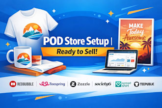 setup redbubble, spreadshirt, teepublic, teespring, society6, zazzle, pod store