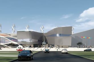 3d playing ground outdoor space, fun zone layouts, cgi sporting complex planning