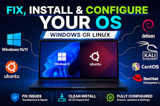 fix, install, and configure your os, windows, or linux