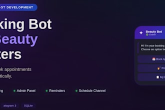 create a telegram booking bot for beauty salon or nail master
