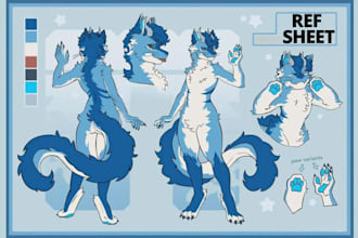 draw fursona reference sheet, nsfw furry ref sheet, anthro furry art commission