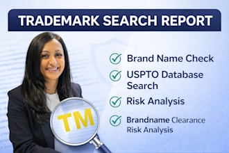 do uspto trademark search, brand name check and clearance report