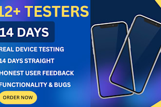 provide 12 testers for google play closed testing